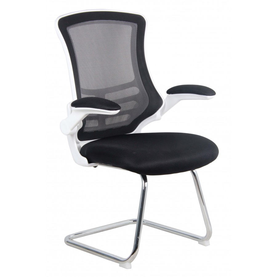 Luna White Frame Mesh Cantilever Office Chair